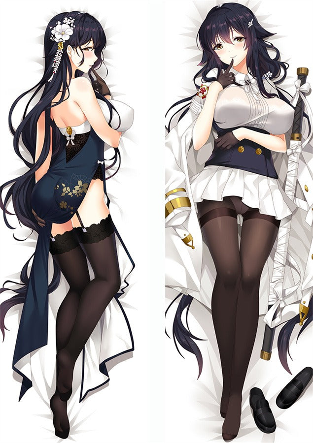 Azuma Marinblå Qipao och Svärd Uniform Dakimakura