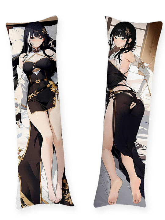 Baizhi Svart Qipao Dakimakura