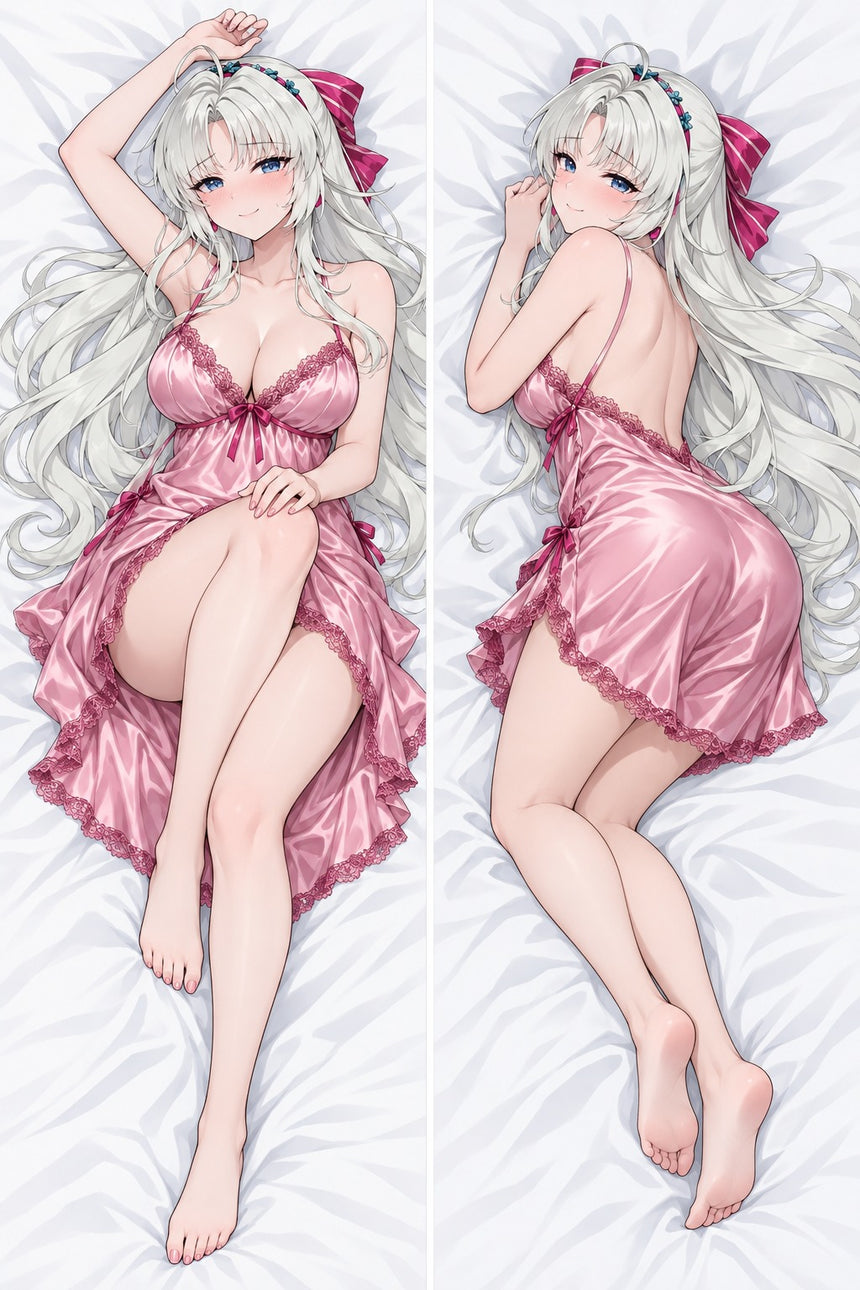 Carlotta Pink Satin Nightgown Body Pillow