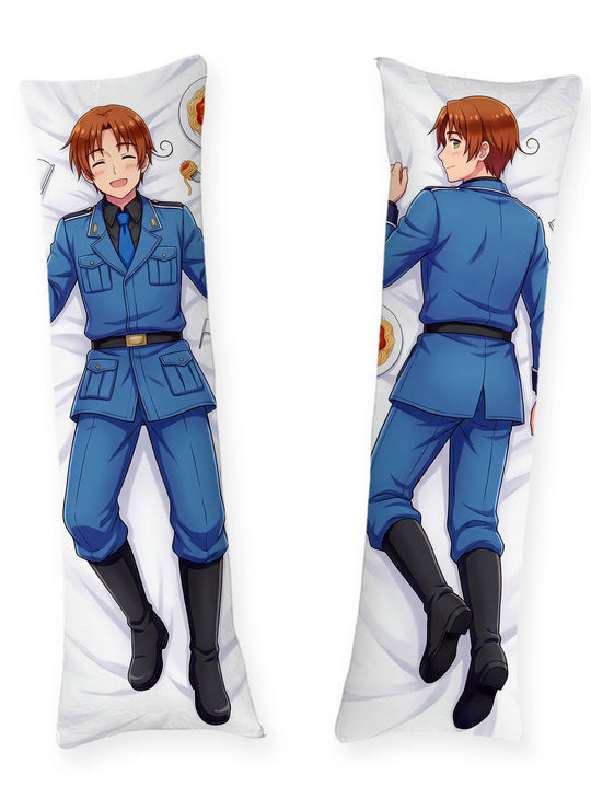Hetalia Italy Blå Uniform och Pasta Dakimakura