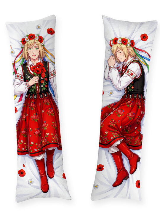 Hetalia Poland Folkdräkt och Blomsterkrans Dakimakura