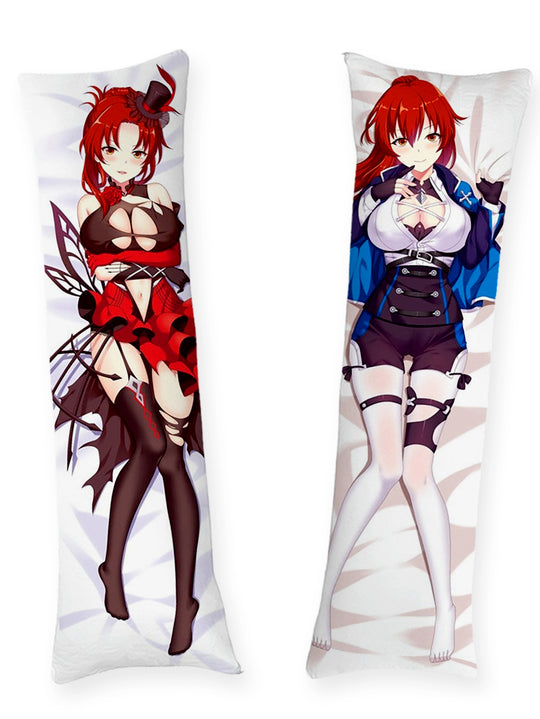 Himeko Murata Karmosinröd Klänning och Blå Jacka Dakimakura