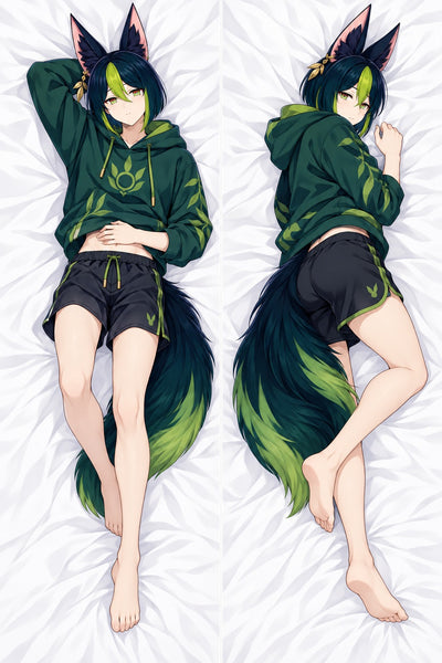Tighnari Grön Hoodie Dakimakura