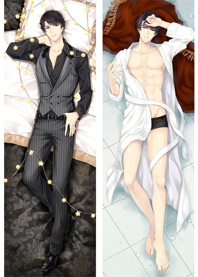 Victor Kritstrecksrandig Kostym och Morgonrock Dakimakura