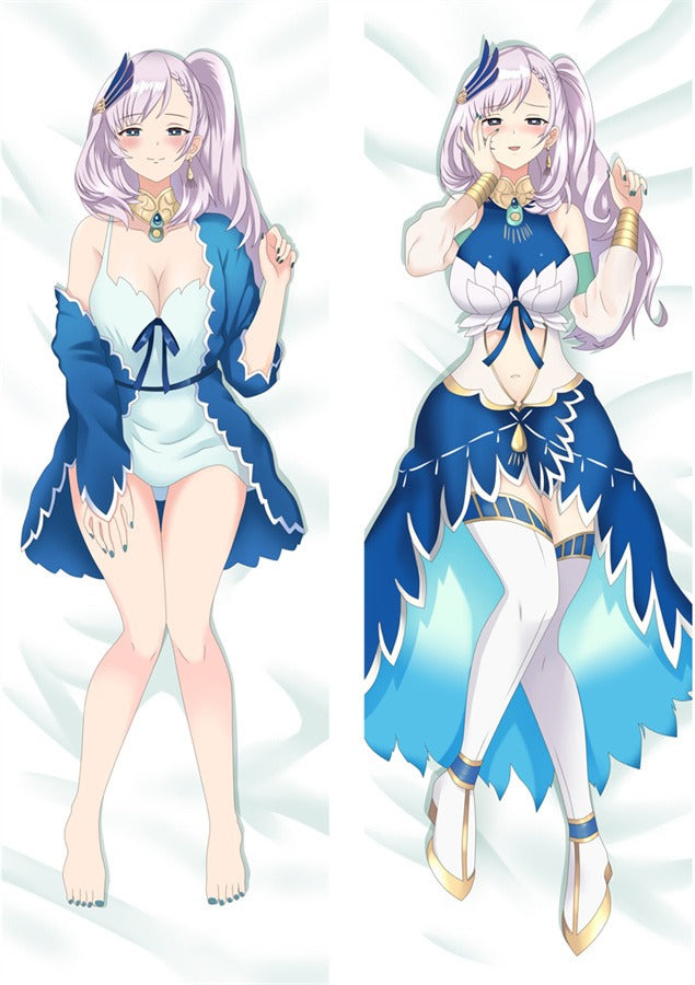 Lavendelhårig Twintails Påfågelklänning Dakimakura