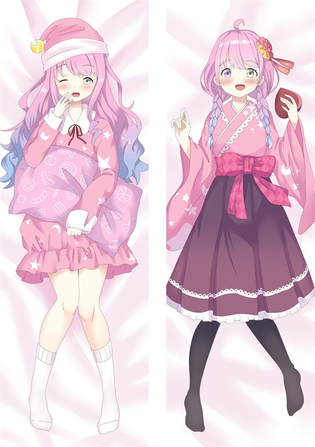 Rosahårig Vtuber Pyjamas Dakimakura