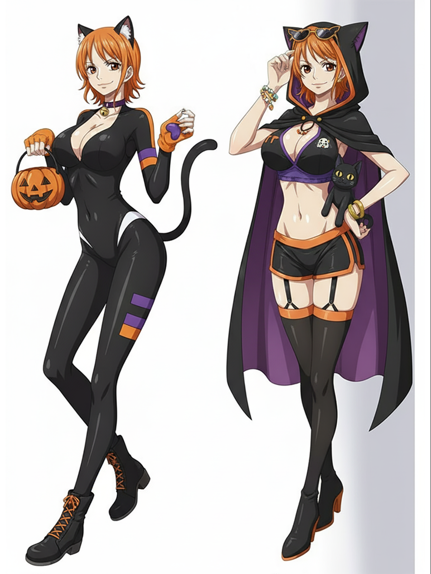 Nami Halloween Dakimakura: design