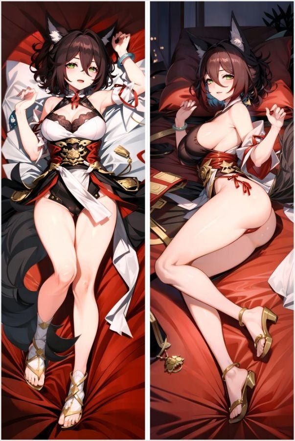 Tingyun Karmosinröd Rävklänning Dakimakura