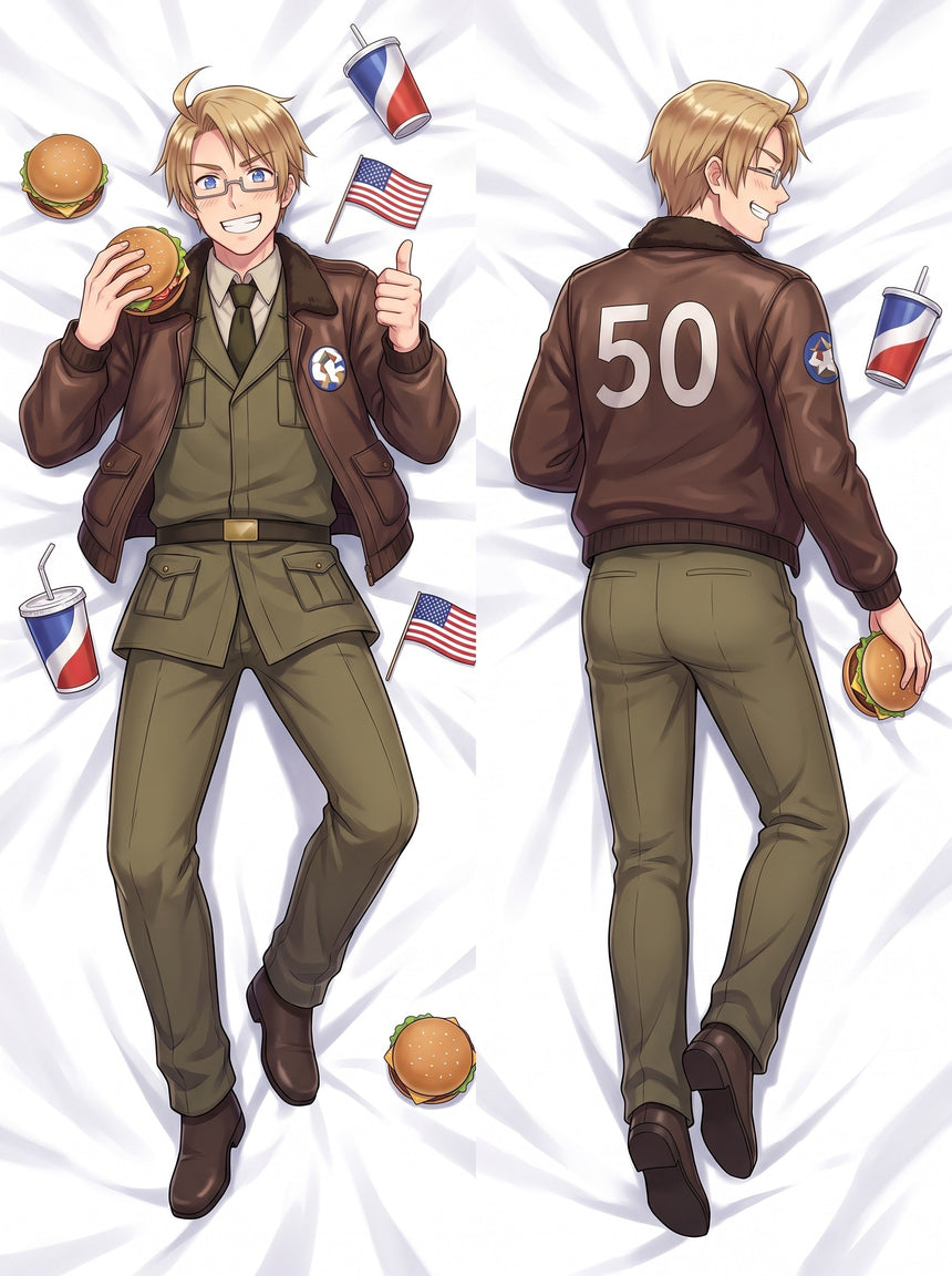 Hetalia America Bomberjacka Hamburgare Dakimakura