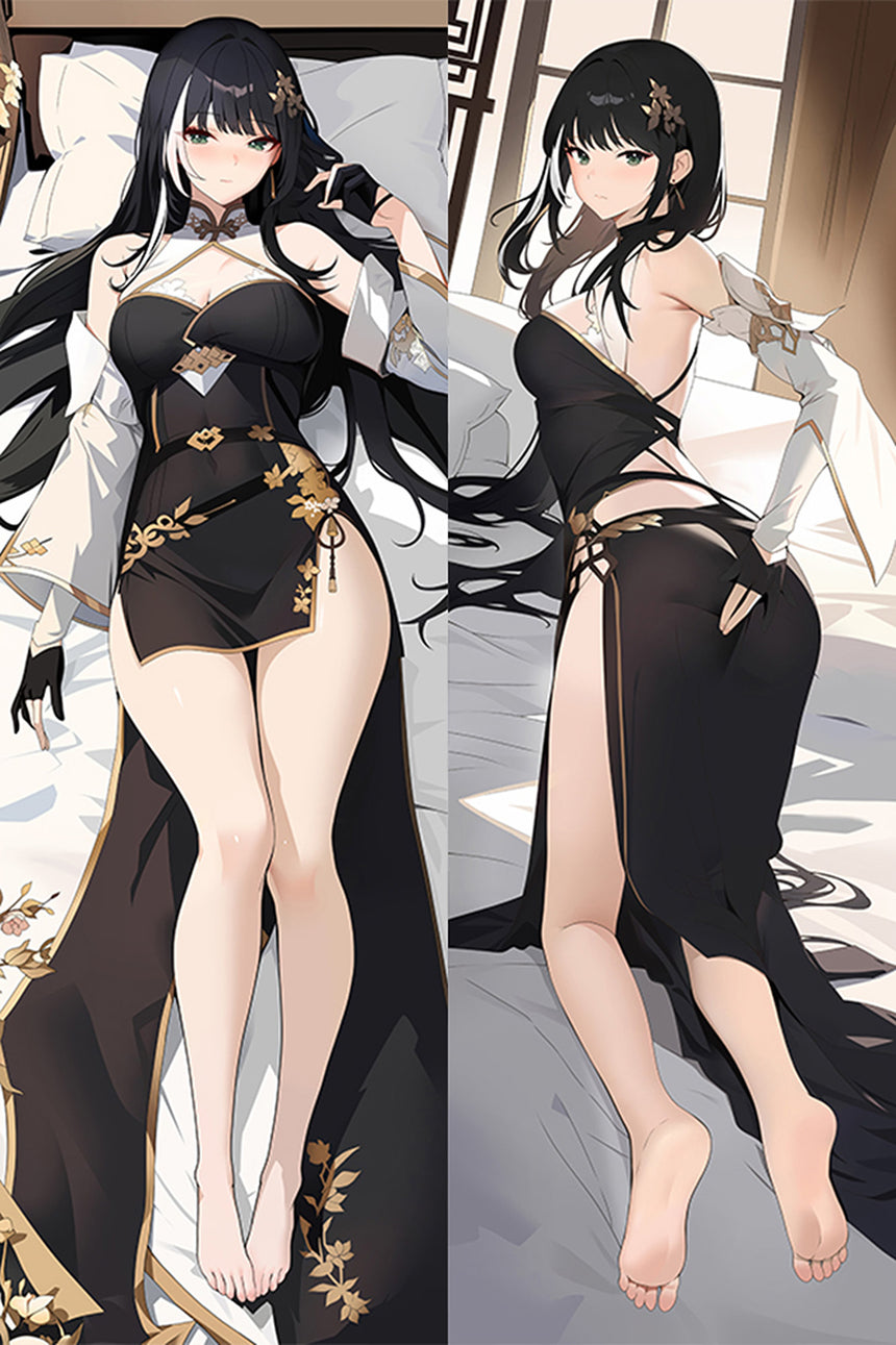 Baizhi Svart Qipao Dakimakura