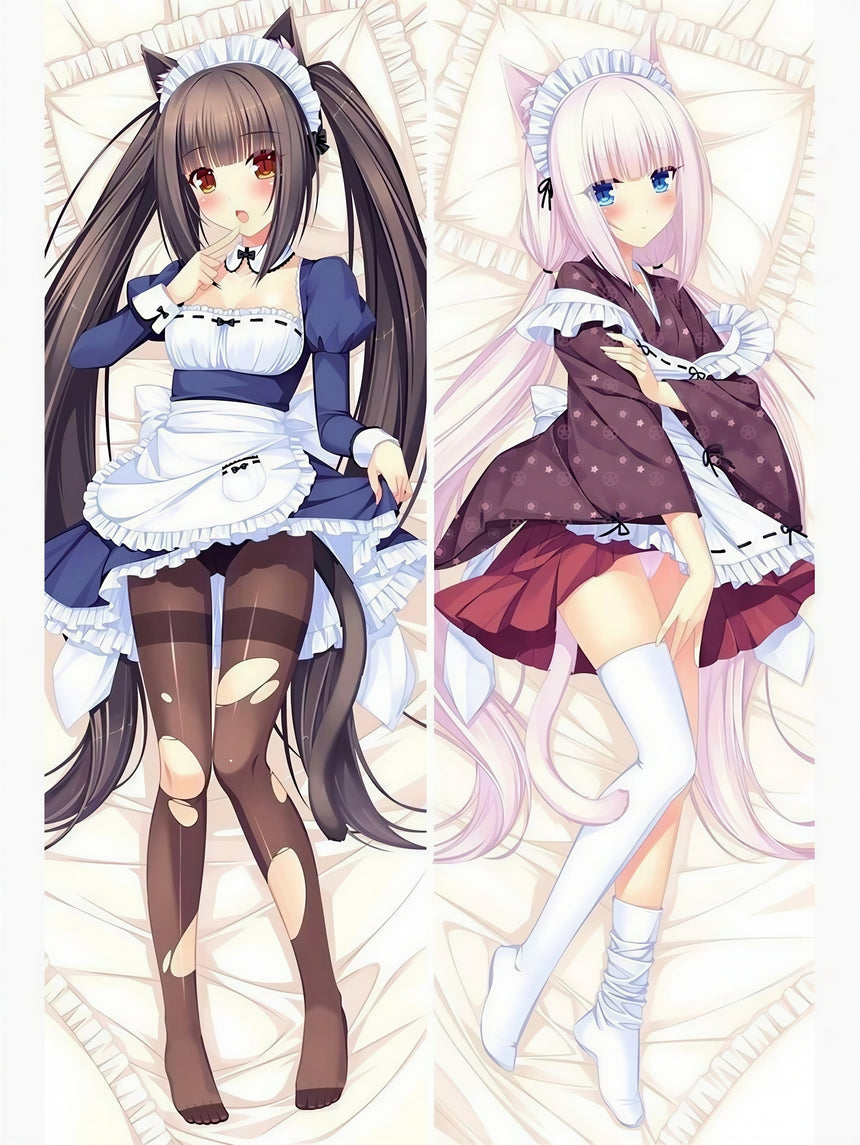 Nekopara Chocola och Vanilla Hembiträde Dakimakura 2
