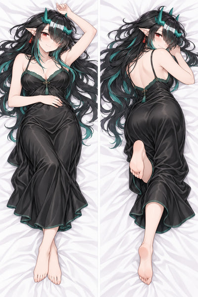 Dusk Bläcksvart Nattlinne Dakimakura