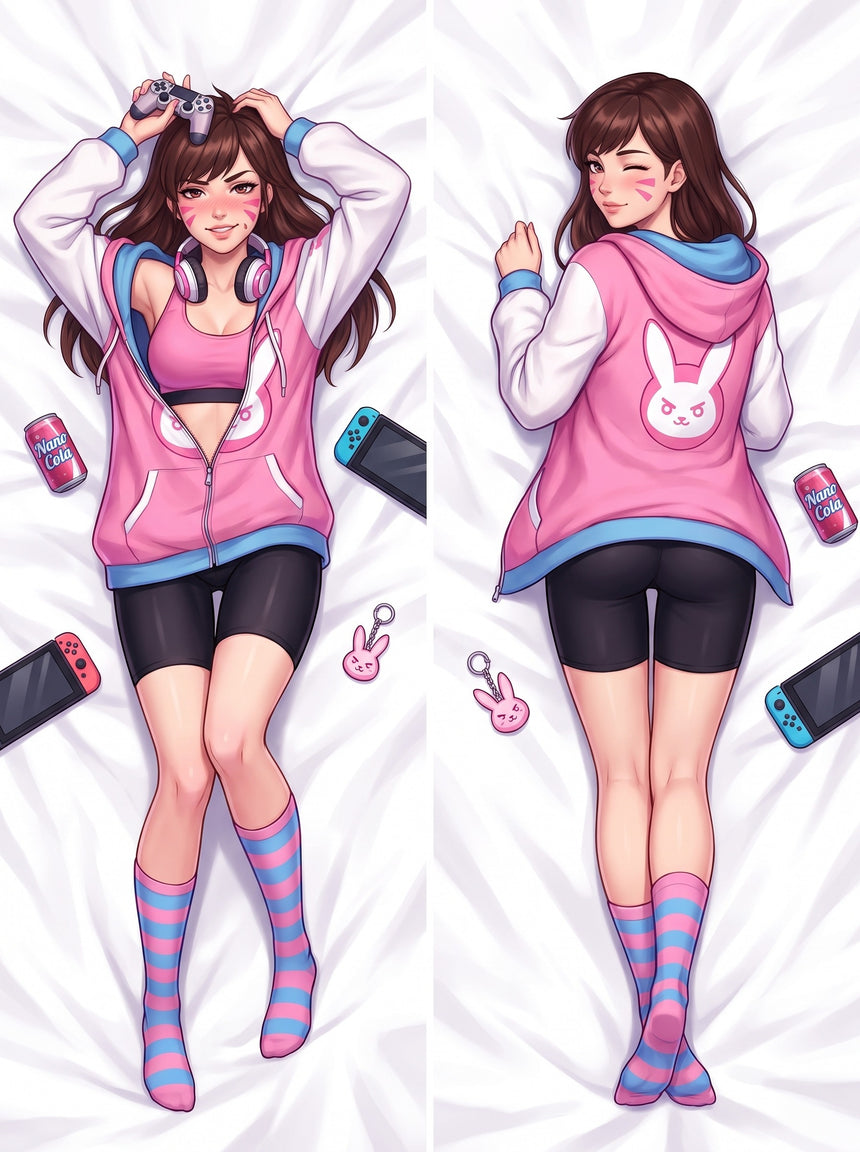 D.Va Öppen Gamerhoodie Dakimakura