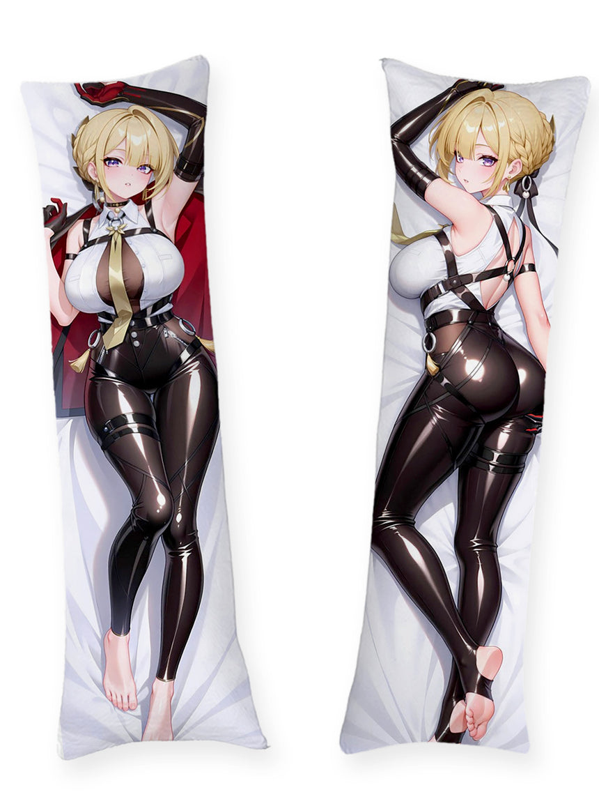 Evelyn Svart Latex och Röd Cape Dakimakura