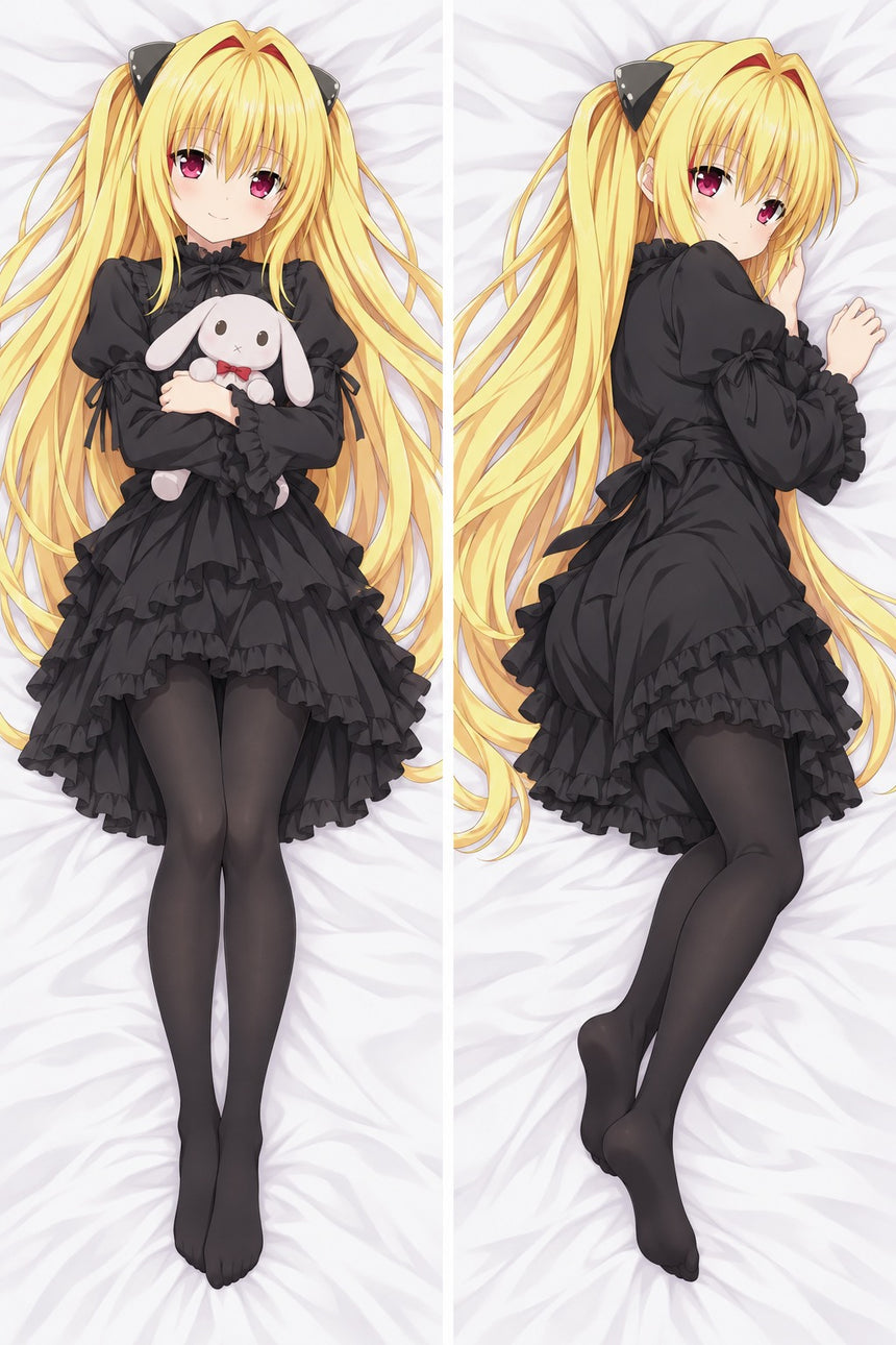 Golden Darkness Black Gothic Dress Body Pillow