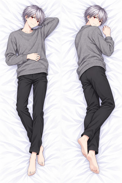 Kaworu Nagisa Grå Stickad Tröja Dakimakura