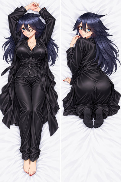 Midnight Svart Satinmorgonrock Dakimakura