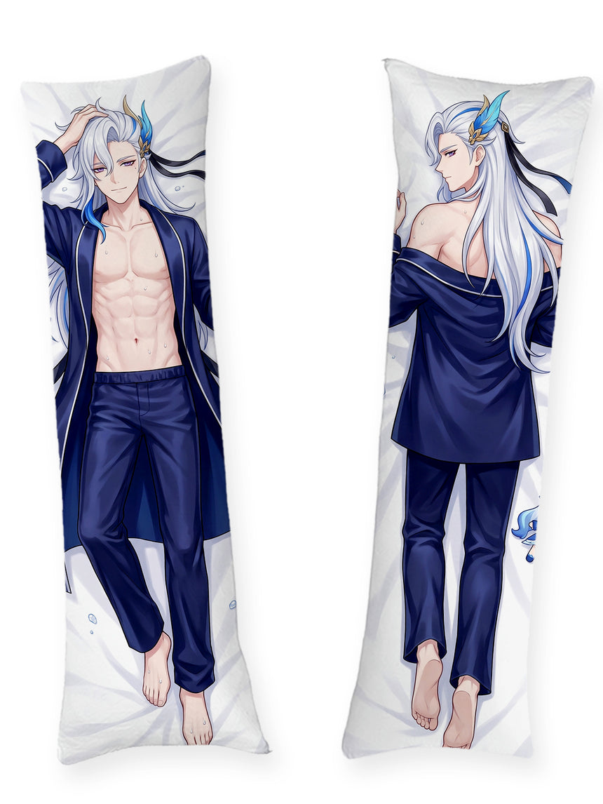 Neuvillette Regnig Natt Sidenmorgonrock Dakimakura