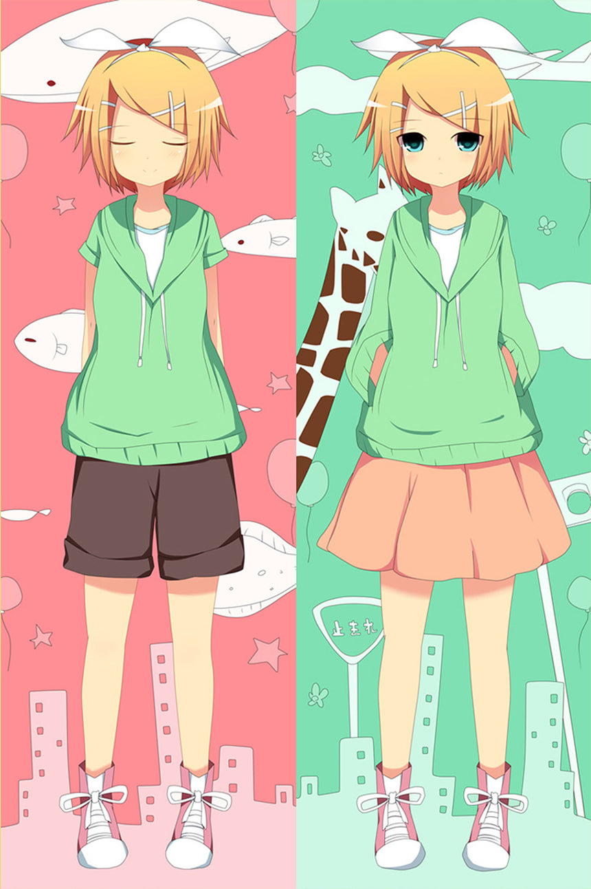 Rin Kagamine Grön Huvtröja Dakimakura