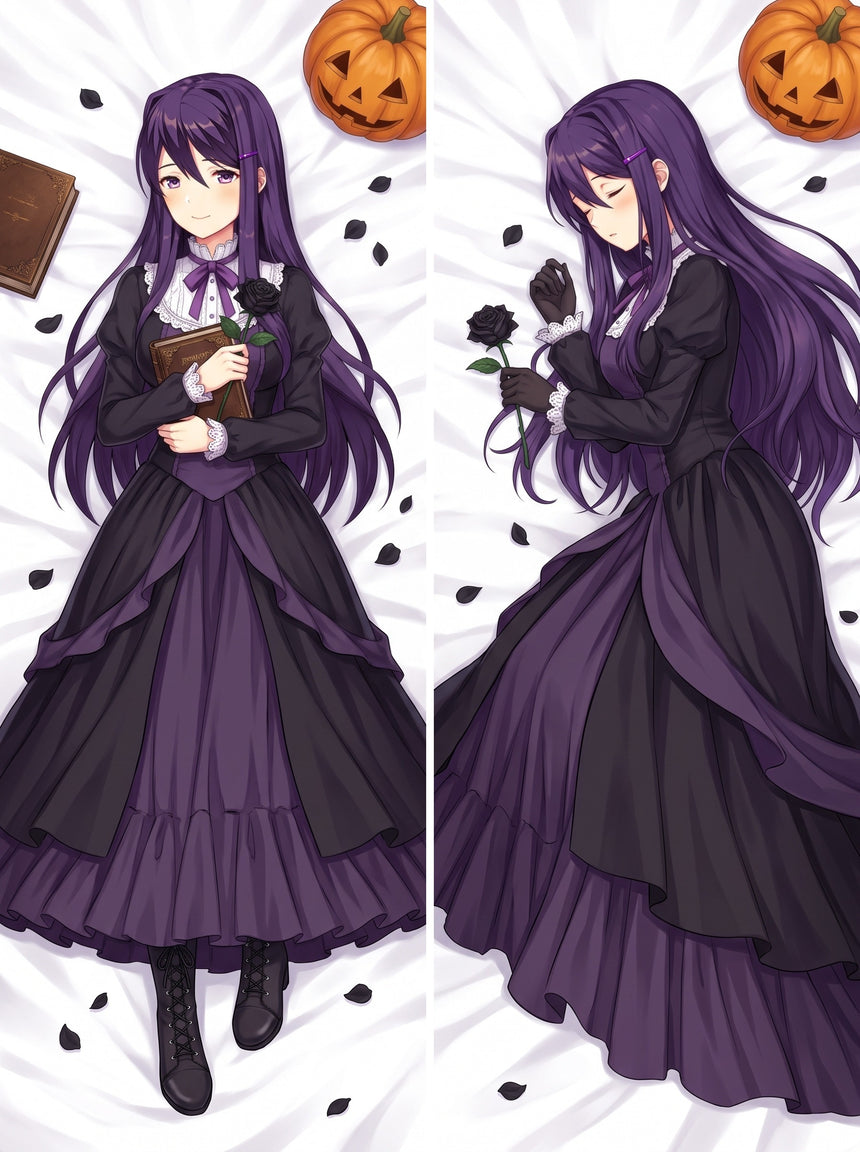 Yuri DDLC Gotisk Viktoriansk Klänning Dakimakura