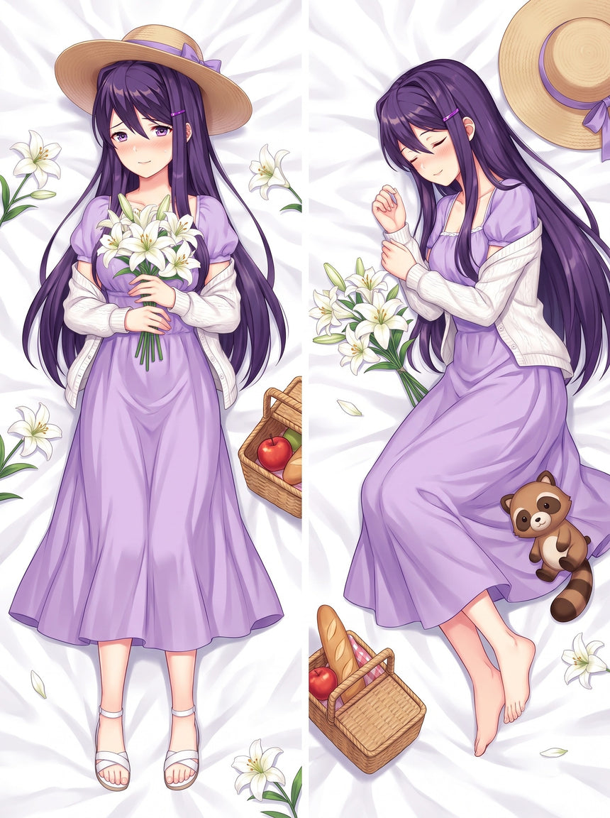 Yuri DDLC Liljesolklänning Picknick Dakimakura